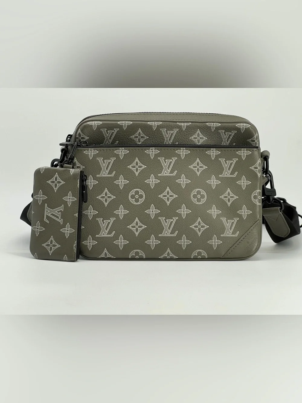 Louis Vuitton Trio Messenger Monogram Shadow Ink Green Bag